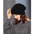 Miniatyrbilde 2 av 5: Lang Slouch Varm Beanie, (Svart) Unisex Beaniehatt Kvinner Menn Vinter
