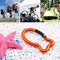 Miniatyrbilde 3 av 5: 4 stk. nøkkelringklips formet som fiskebein, mini karabinkrok - 7,6 cm aluminium slitesterk hurtigutløser automatisk låsing fjærbelastet for hjemmebruk, bobil, camping, fiske, fotturer