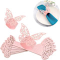 Miniatyrbilde 1 av 5: 50 Butterfly Serviettringer (Rosa) Hule Papir Serviettringer