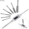 Miniatyrbilde 3 av 5: HSS Tapping Die Sett med 8 stk, med M3-M12 Taps og 1/16\"-1/2\" Nøkkel