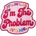 Miniatyrbild 1 av 3: Problem Rosa Broderad Patch, Jag Är Problemet Design Applikation för Jacka Byxor Ryggsäck Hatt (Problem)