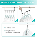 Miniatyrbilde 2 av 5: Magic Hanger, 5 plassbesparende kroker (svart), multifunksjonell vertikal