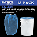 Miniatyrbilde 2 av 5: 5 Gallon Maling & Væske Silpose Filterpose med Ren Blå Fin Nylon Mesh, Pakke med 12 - Brukes i 5 Gallon Bøtter, Engangs Filterpose, Elastisk T
