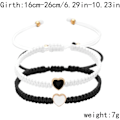 Miniatyrbilde 5 av 5: Sett med 2 fargerike hjerteperle-matchende armbånd for par og vennskap Pinky Promise Hjerte flettet lærtau armbånd håndledd justerbart armbånd