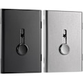 Miniatyrbillede 1 af 5: 2 Pak Sort, Grå USB-nøgle Visitkort Holder Rustfrit Stål Visitkort Etui Bærbar Udtrækkelig Navneholder Pung Flot Design Lomme