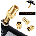 Miniatyrbilde 4 av 5: Sett med 4 sykkelpumpe-tupper, inflator-tupper, Presta til Schrader sykkelventil-adaptere, messing
