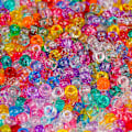 Pikkukuva 1 / 5: Yli 1000 kpl Glitter-helmet Pony-helmet irtotavarana, akryylihelmet 9 mm suuret muovihelmet rannekoruihin, iso reikä, hiusletit, askartelu DIY-projekteihin