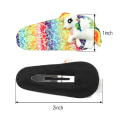 Miniatyrbilde 2 av 5: Ocean 8 stk Unicorn Hårklipp med Glitter Snap Clips Regnbue Bar
