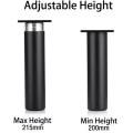 Pikkukuva 2 / 5: 4 kpl säädettävät huonekalujalat 20 cm musta metalli Vaihtojalat