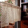 Miniatyrbillede 4 af 5: 1 Stykke, Beige Vintage Gennemsigtig Blonder Kryds-Kryds Gardin B x H 100x60