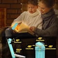 Miniatyrbillede 3 af 5: Genopladelig boglampe til læsning i sengen, bærbar clip-on LED læselampe, 4 temperaturfarver & 3 lysstyrker dæmpbar, læselamper til bøger