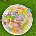 Miniatyrbilde 3 av 5: 8 stk Blandet 8 Farger Skinnende Måne Flatback Resin Knapp Jule DIY Håndverk Telefondeksel Scrapbook Pynt