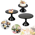 Miniatyrbilde 4 av 5: (Svart) S Kakefat Jern Kakefat Dessert Display Stativ Brett f