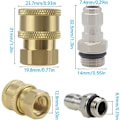 Miniatyrbild 2 av 5: 1/4'' Snabbkoppling för Trycktvätt Koppling Mässing Adapter Passande Högtryckstvätt Kopplingar för Högtryckspistol