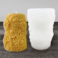 Miniatyrbillede 1 af 4: Blomst Cylinder Lysforme Solsikke Søjle Tykke Silikoneforme til Lysfremstilling Sæber Resin Ler Boligdekoration Håndværk DIY