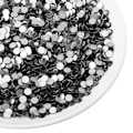 Miniatyrbillede 3 af 4: Flad Ryg Krystal Rhinestones Runde Stene til Neglekunst og Håndværk Lim Fix, Sort Diamant, 4mm