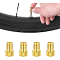 Miniatyrbilde 1 av 5: Sett med 4 sykkelpumpe-tupper, inflator-tupper, Presta til Schrader sykkelventil-adaptere, messing