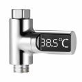 Miniatyrbild 1 av 5: LED Digital Duschtermometer Självgenererande Realtids Vattenflöde
