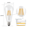 Pikkukuva 3 / 5: 6 kpl E27 LED-filamenttilamput 4W Filamenttilamppu himmennettävä Vintage Edison