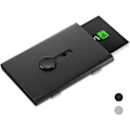 Miniatyrbillede 3 af 5: 2 Pak Sort, Grå USB-nøgle Visitkort Holder Rustfrit Stål Visitkort Etui Bærbar Udtrækkelig Navneholder Pung Flot Design Lomme