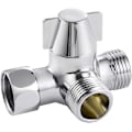 Miniatyrbillede 2 af 5: Solid Messing 3-Vejs Ventil, 3-Vejs Aflederventilkontakt, 3-Vejs Bruseraflederventil, G1/2\" Adapter 3-Vejs Ventil til Bruser, Håndbruser og Aflederarmbrusere