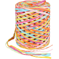 Miniatyrbilde 1 av 5: Raffiapapir, 6-lags fargerikt raffiapapirbånd, naturlig raffia