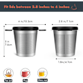 Miniatyrbilde 5 av 5: 2 stk. teinfuser for løs te, tebrygger i rustfritt stål med varmebestandig håndtak, ekstra finmasket tesil, gave til teelskere (svart, grå)