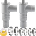 2 st Avstängningsventil för Pool, 32mm Avstängningsventil, 32mm Poolkran, med 6 Slangklämmor, Kolvventil Pooldelar, Poolunderhållstillbehör