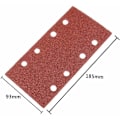 Miniatyrbild 2 av 5: Slippapper för rektangulär slipmaskin 25-pack 185 x 93 mm 8-håls Delta
