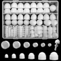 Miniatyrbilde 1 av 5: 145 Stykker Plast Dome Mutterhetter, Sekskantet Beskyttelsesmutter, Svarte Bolt Mutterhetter for Maskineri Møbler Kjøretøy - M4/M5/M6/M8/M10/M12 (Hvit)