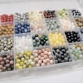 Miniatyrbilde 5 av 5: 960 stk. Natursteinperler Krystaller Runde Ekte Stein Perler Løse DIY Edelsten for Armbånd Smykkefremstilling (6mm, 24 farger)