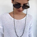 Miniatyrbillede 4 af 5: Ocean Bohemian Sort Krystal Rhinestone Solbrille Kæde til Gade