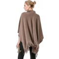Miniatyrbillede 3 af 5: 1 Stk Poncho Sjal (Khaki) Kvinder Vinter Elegant Trøje Kappe Lomme