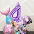 Miniatyrbilde 4 av 5: Års Mermaid Ballong Pastell Regnbue Ballong 5 År Giant Nummer