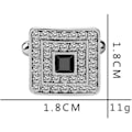 Miniatyrbillede 5 af 5: 2 stk. Sort og Sølv Guld Koncentriske Diamant Klare Krystal Støv Manchetknapper, Smoking Skjorte Manchetknapper Fransk Stil Skjorteknapper