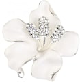 Miniatyrbillede 1 af 5: Elegant Brosche i Form af Blomster og Krystal