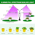 Miniatyrbillede 4 af 5: Plantelys, 80 LED Vækstlys LED Plantelampe 4 Hoveder Plantevækstlys, 3 Lysstyrketilstande, 10 Dæmpningsniveauer og 3 Timertilstande (3/9/12 timer)