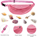 Miniatyrbillede 2 af 5: Mesh Strandtaske til børn, Skaltasker til stranden, Bæltetaske Skaltasker til at samle skaller til voksne med justerbare stropper til indsamling af muslingeskaller