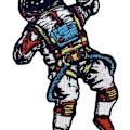 Miniatyrbilde 2 av 4: Space Man The Lost Spaceman Patch Broderte Applikasjon Jern På Sy På Emblem