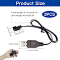 Miniatyrbilde 3 av 5: 3 stk 3.7V USB Li Laderkabel med SM-2P Plugg, RC LiPo Batteriladerkabel, for NIMH/NICD Batteri (3S) 3.6V, for Barnleketøy RC Bil Båt Drone RC Fly