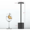 Miniatyrbillede 5 af 5: (Sort) Ledningsfri Bordlampe, USB Genopladelig Metal LED Mach 6000