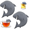 Miniatyrbilde 1 av 5: 2 Pakke Hai Te-infuser, Filtre for Løs Te Gjenbrukbar, Morsom Dyreformet Sil Rustfritt Stål Kule Diffuser Tekoker for Tekopper Tekanner