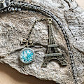 Miniatyrbilde 4 av 5: Paris-tårnet Metall Bokmerke Lysende Retro Bokmerke for Studenter C