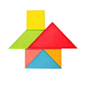 Miniatyrbild 2 av 5: Färgglada DIY Intellektuella Pussel Tangram Block Träleksak