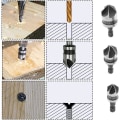 Miniatyrbillede 4 af 5: 3 stk. 90 Graders 5-Flet Chamfer Bits Sæt til Træ, Metal Hurtig Skift