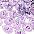 Miniatyrbilde 1 av 5: 60 stk. Fargerike dråpeformede flatback rhinestones i resin med påfugløye, MM vanndråpe flatback resin, for vesker, klær, sko, bryllup DIY dekorative håndverk (Lys