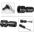 Miniatyrbillede 3 af 4: 2 STK Stål Slagnøgle Bit Slagtop Skruetrækker Bit med Tilbehør Slagtop Adaptere til 1/4\" Hex Top Adaptere Skruetrækker (Sort)