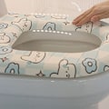 Pikkukuva 5 / 5: Sininen ja valkoinen ruudullinen vedenpitävä pentu-wc-istuimen pehmuste universaali
