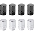 Miniatyrbillede 1 af 5: 8 Ventilkapper (Sort, Hvid Aluminium Dækventilkapper med