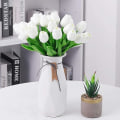 Miniatyrbillede 2 af 5: 10 kunstige tulipaner, simuleringsblomster, latex, ægte materiale
